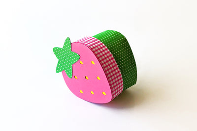 Strawberry Round Gift Box with Lid SVG Design