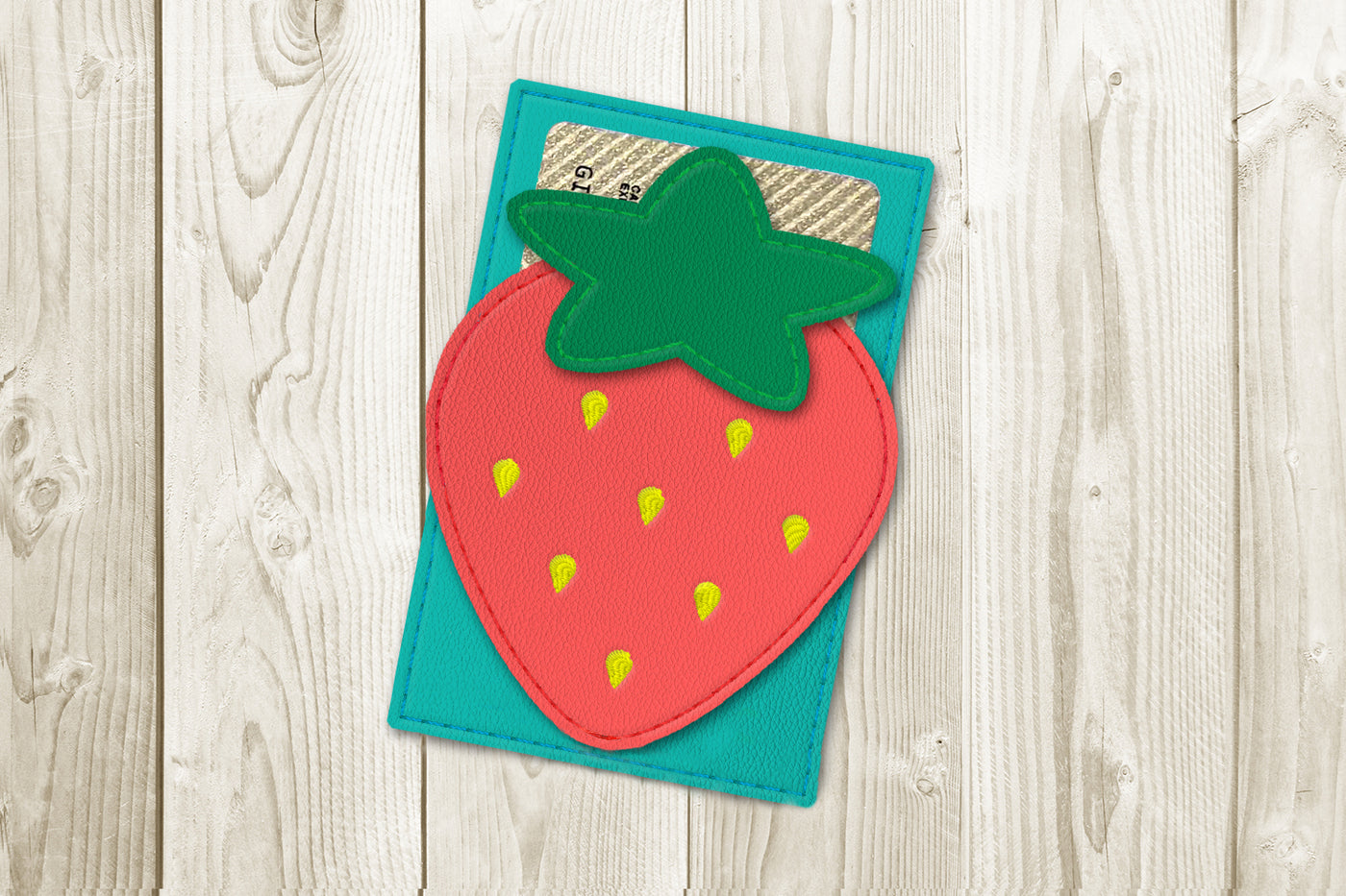 Strawberry Gift Card Holder ITH Applique Embroidery File