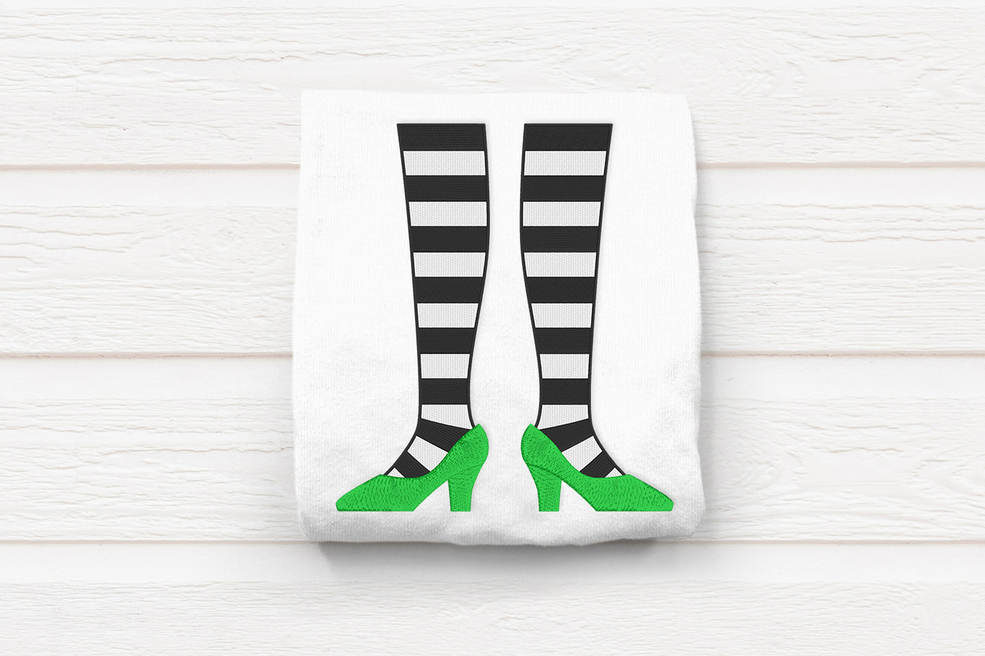 Striped Halloween Legs Embroidery File