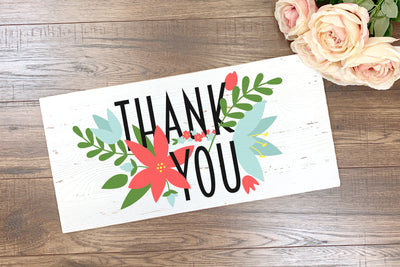 Floral Thank You SVG File