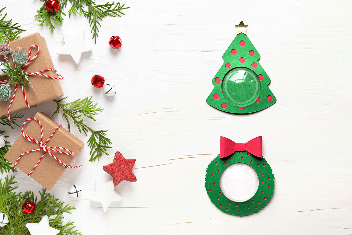 Christmas Tree and Wreath Candy Dome Holder SVG File Duo