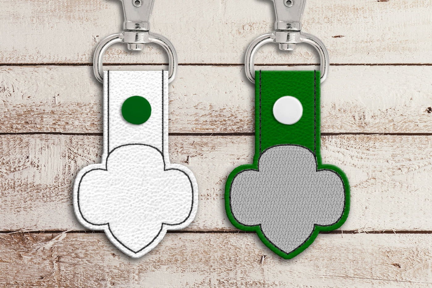 Trefoil Key Fob Applique Embroidery File