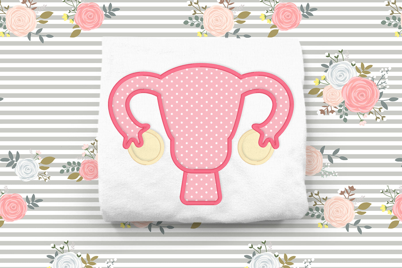 Uterus Applique Embroidery File