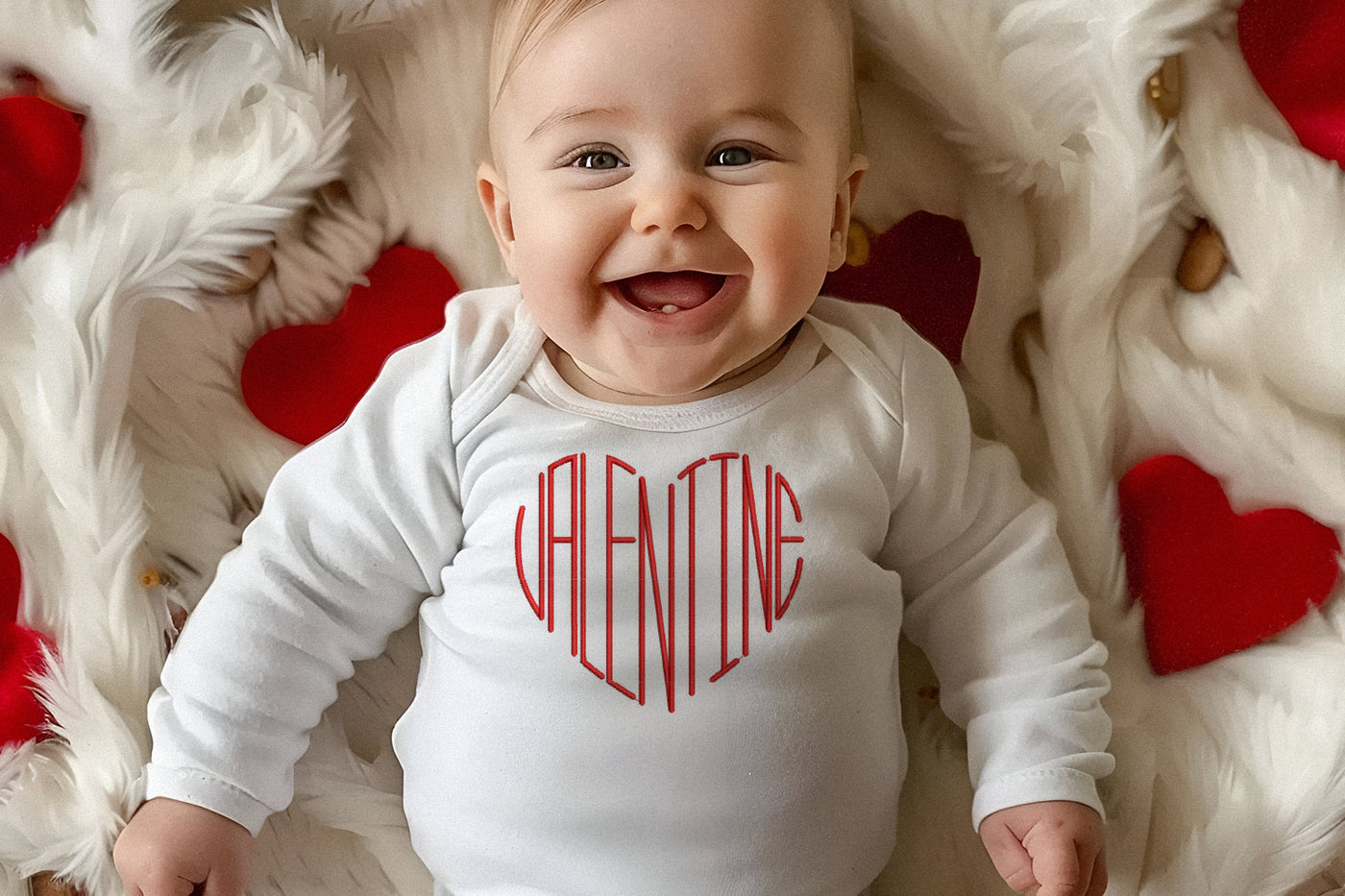 Valentine Heart Word Art Embroidery