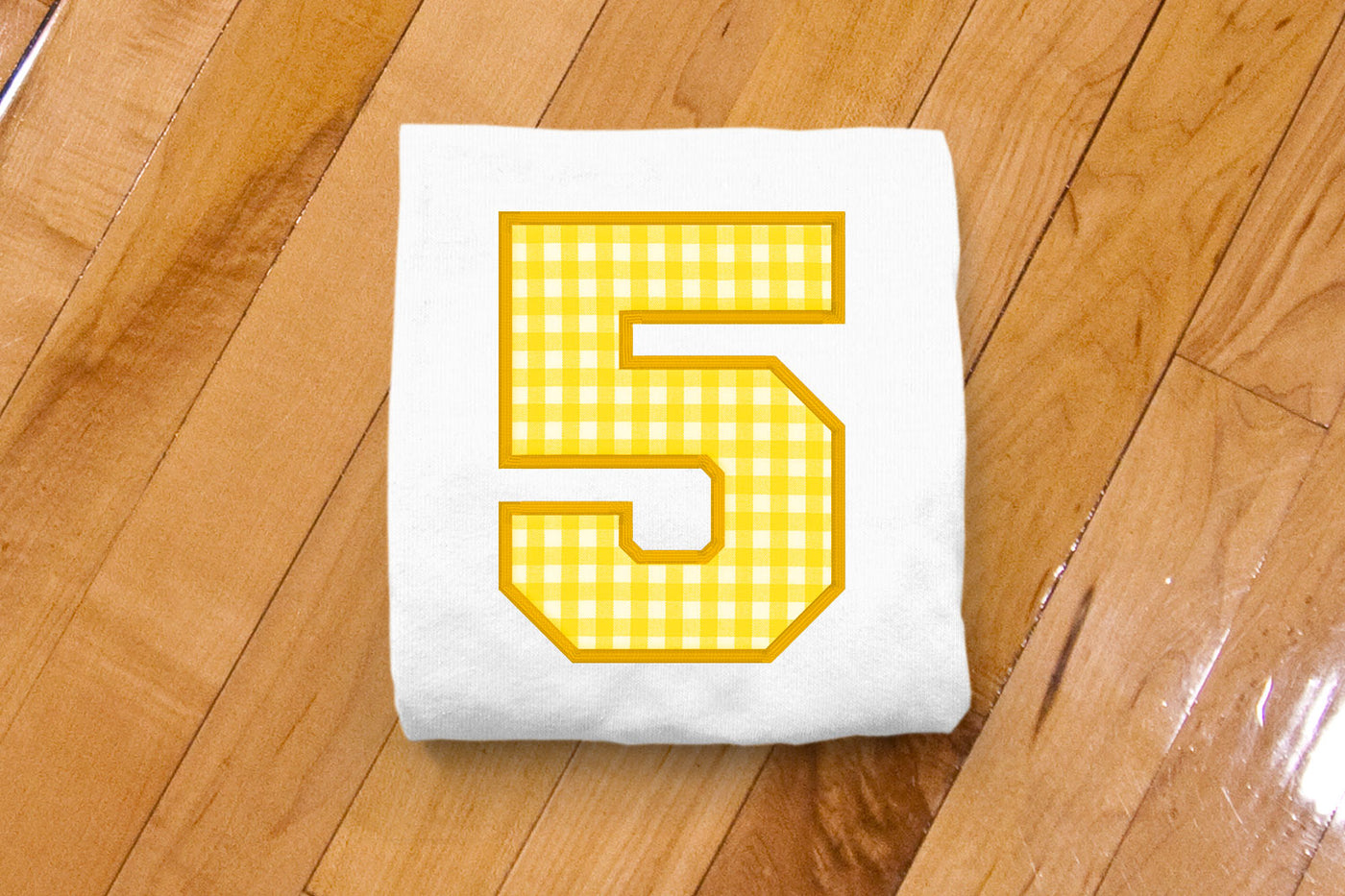 Varsity Number 5 Applique Embroidery