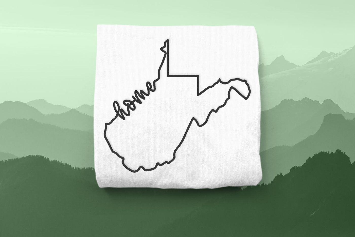West Virginia Home State Outline Embroidery Design