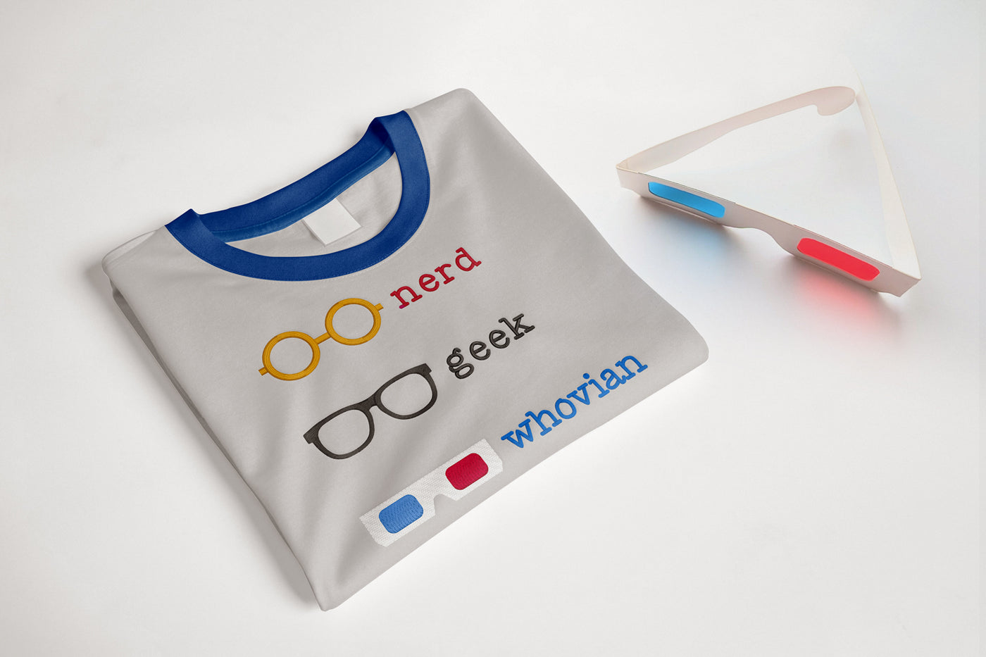 Whovian Geek Glasses Trio Embroidery File