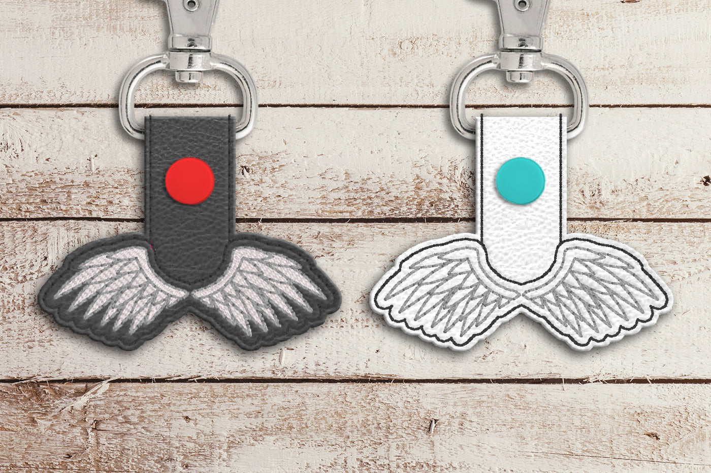 Angel or Demon Wings ITH Key Fob Applique Embroidery File