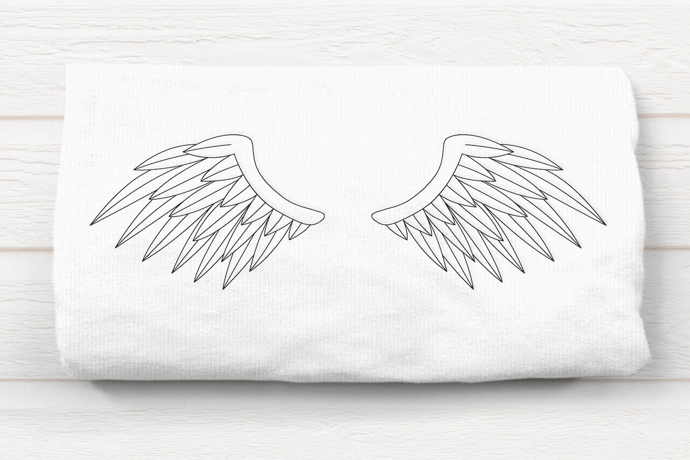 Angel or Demon Wings Linework Embroidery File