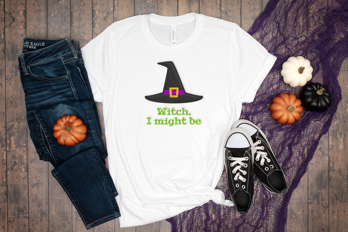 Witch, I Might Be Halloween Applique Embroidery File