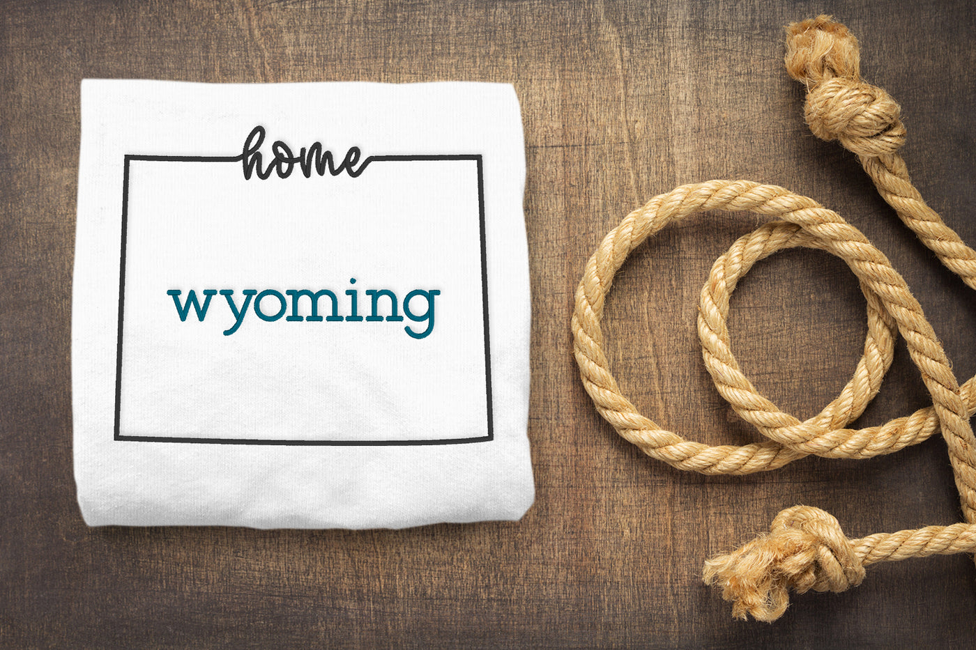 Wyoming Home State Outline Embroidery Design
