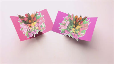 Tulip Bouquet Pop Up Card with Optional Mom Print and Cut SVG short demo video