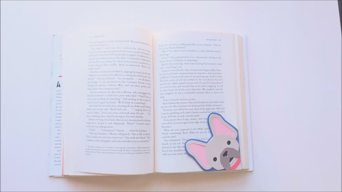 French Bulldog Face Papercut Corner Bookmark SVG product demo video