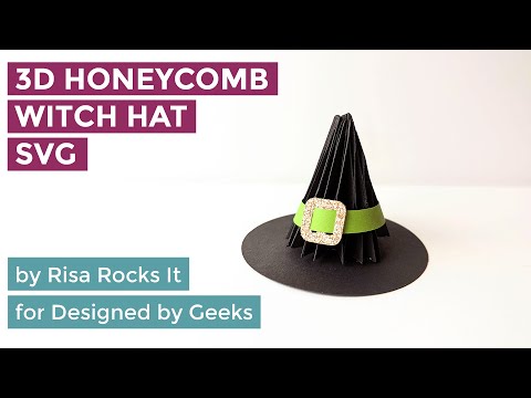 3D Honeycomb Witch Hat SVG YouTube assembly tutorial