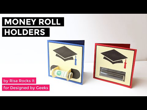 Grad Hat Money Roll Holder Card SVG YouTube assembly tutorial video