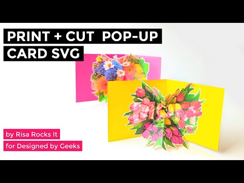 Mixed Flower Bouquet Pop Up Card Print and Cut SVG YouTube Assembly tutorial video