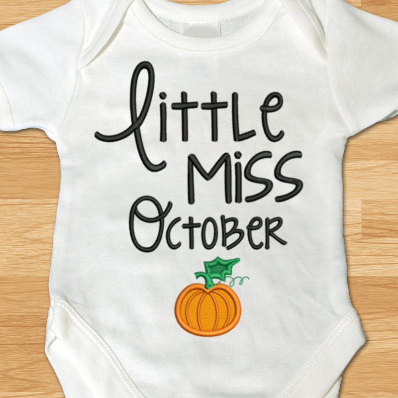 Little miss October applique