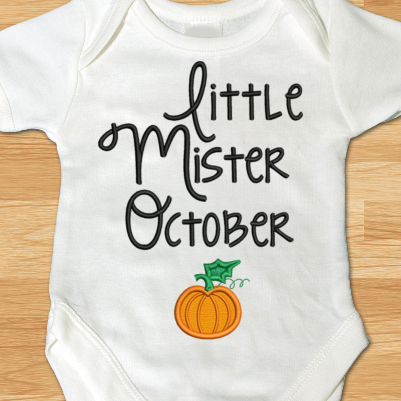 Little mister October applique design