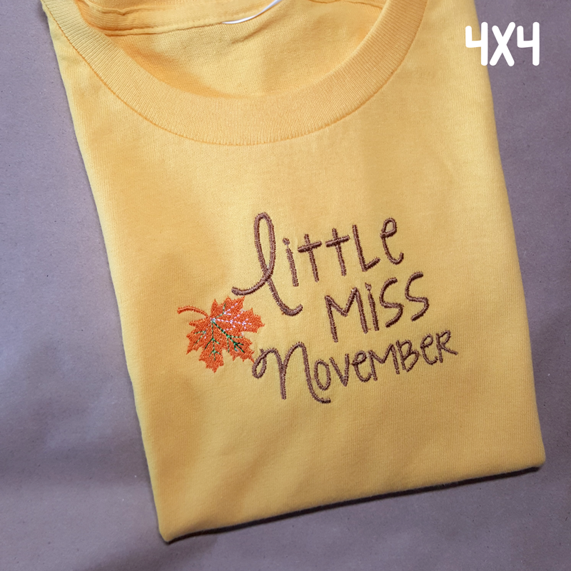 Little Miss November embroidery 4x4