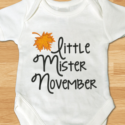 Little mister November applique design