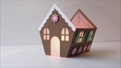 Gingerbread house luminary SVG product demo video