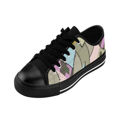 Goth striped and patchwork low tops.