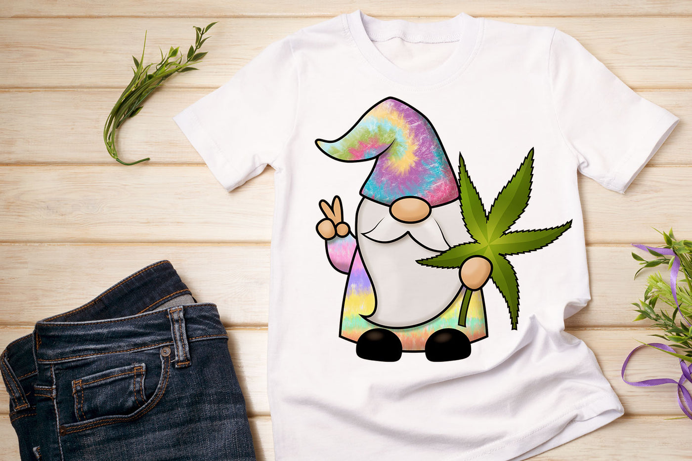 Cannabis leaf gnome SVG