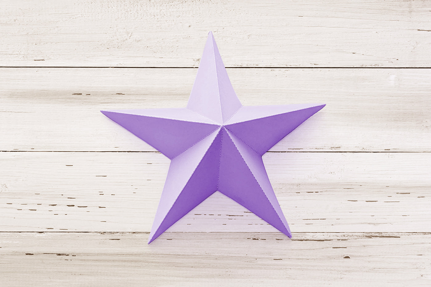 3D folded paper star with 5 points