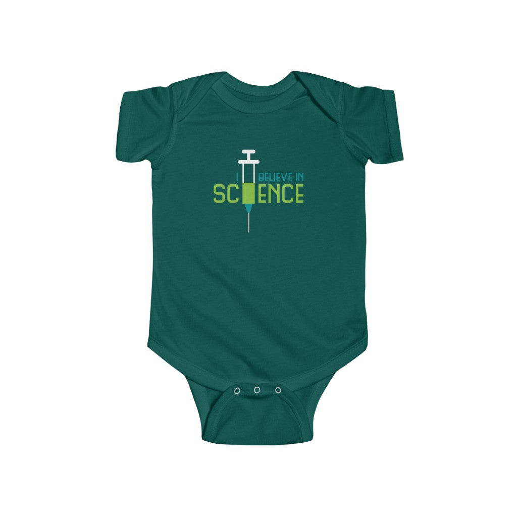 I believe in science baby bodysuit