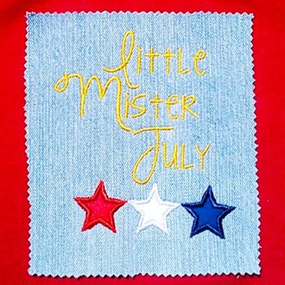 Little mister July applique with stars