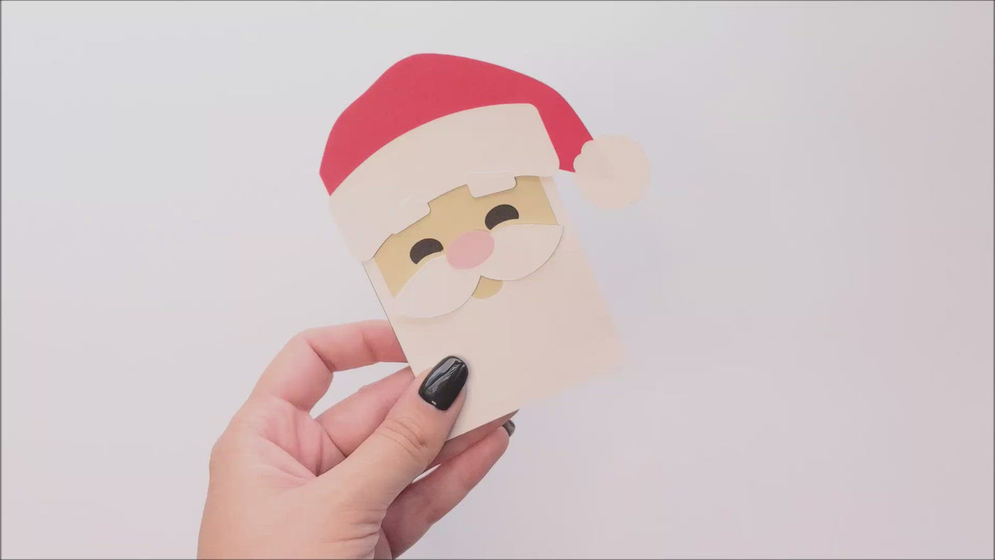 Santa Claus face gift card holders product demo video