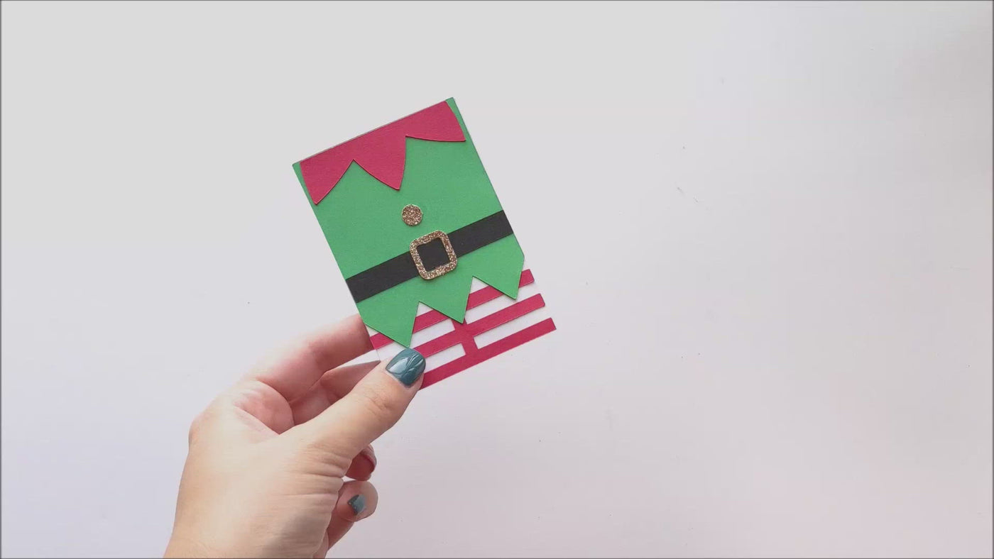 Elf outfit gift card holder product demo video