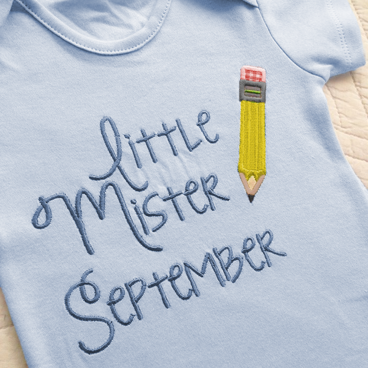 Little mister September applique design