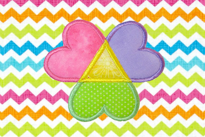 Adoption Triangle Hearts Applique Embroidery Design-Applique-Designed by Geeks