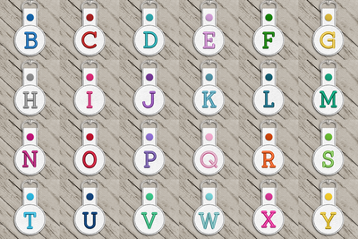 Alphabet set of key fobs