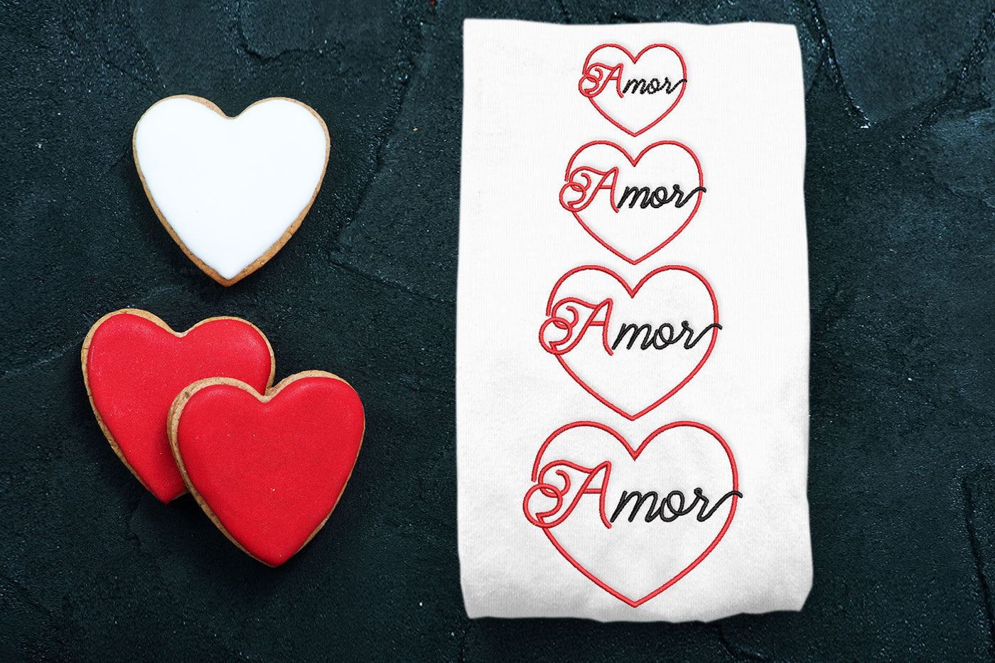 Amor heart mini embroidery design file