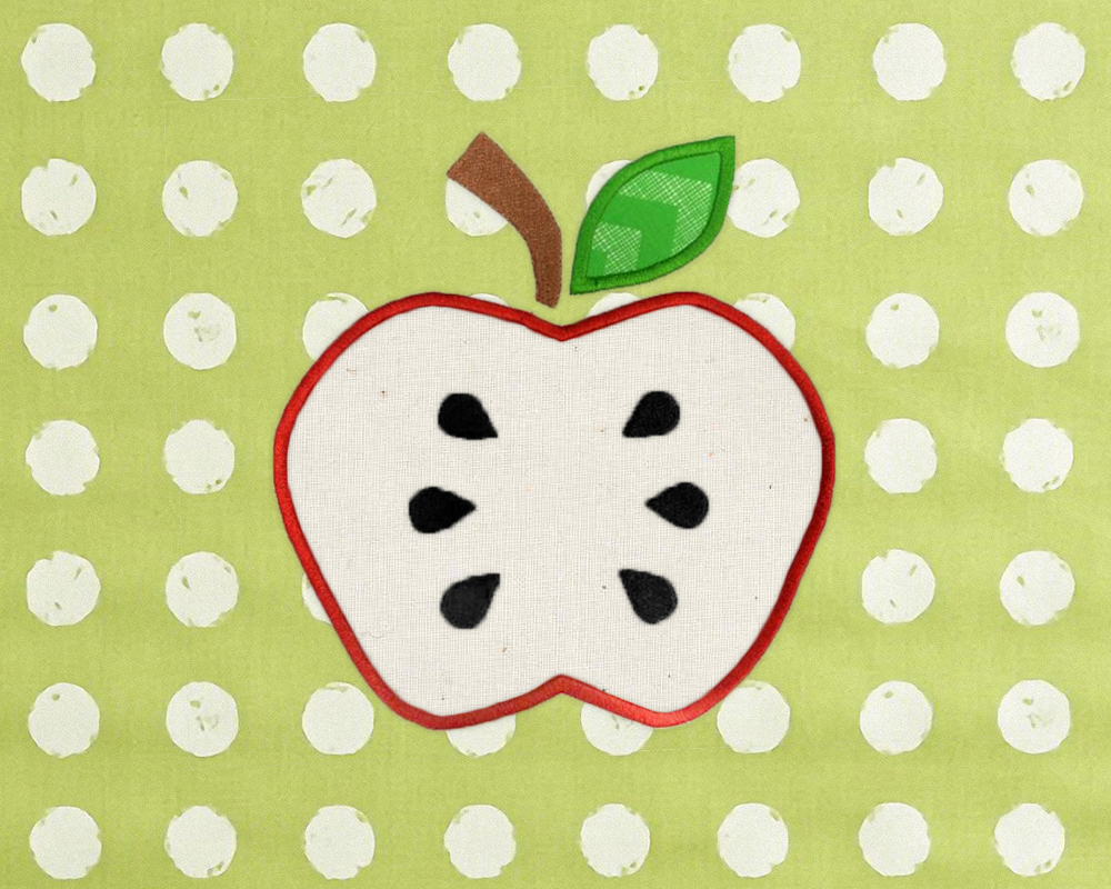 Sliced apple applique design