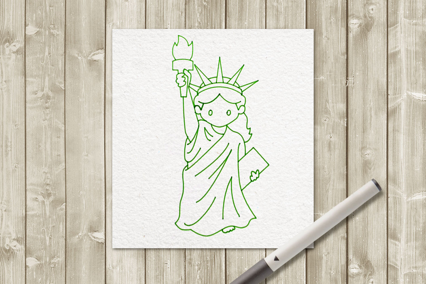 Baby Liberty SVG single line sketch