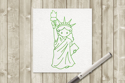 Baby Liberty SVG single line sketch