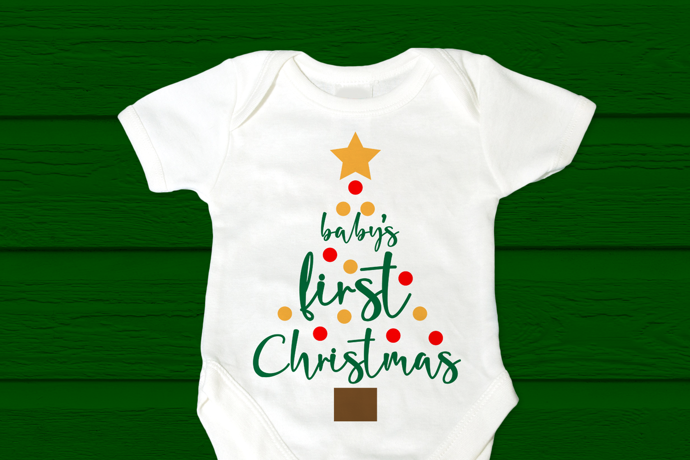 Baby's First Christmas Tree SVG File Cutting Template