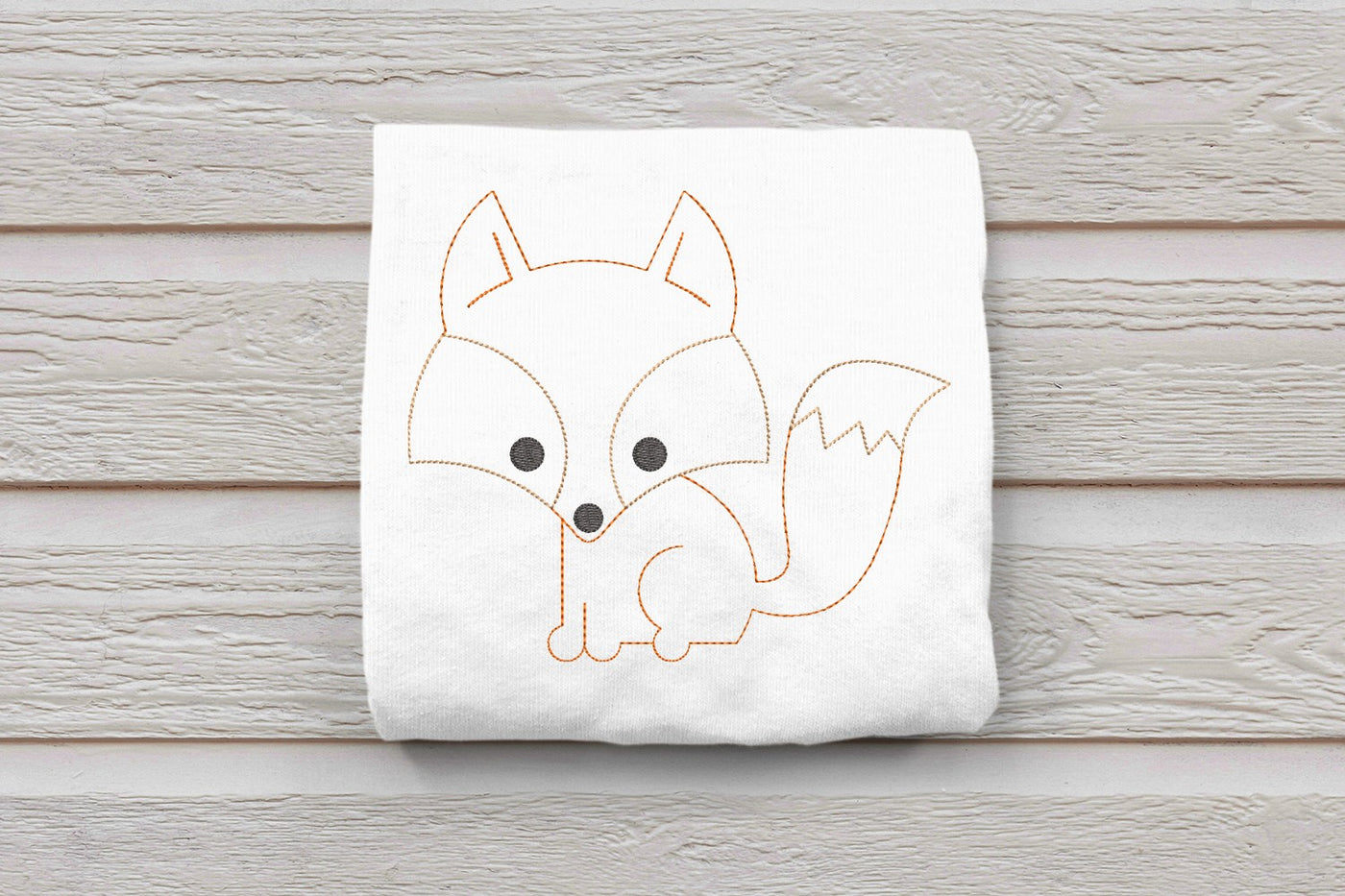 baby fox linework embroidery design