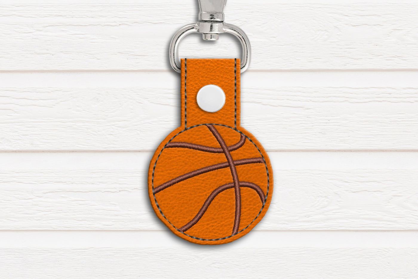 Basketball key fob ITH embroidery design