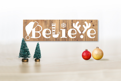 Christmas Believe Word Art SVG Cutting Template-SVG-Designed by Geeks