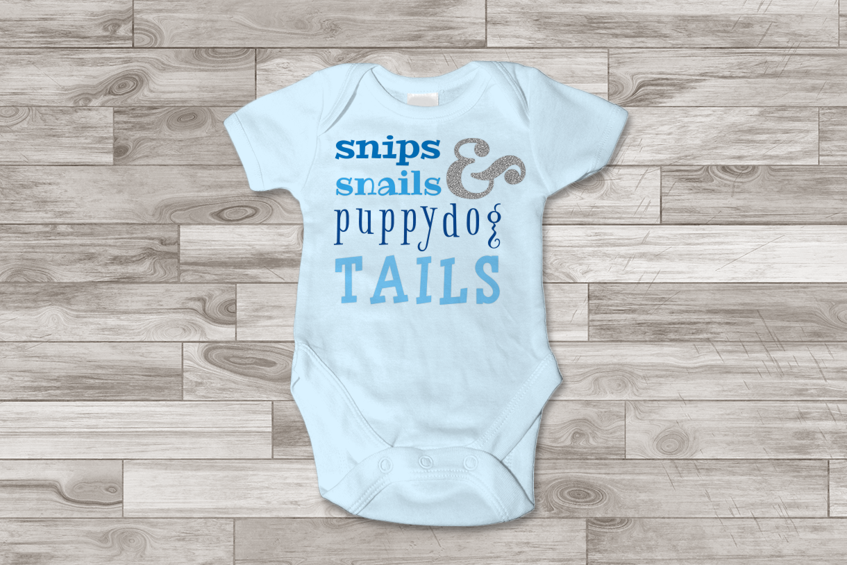 Snips and snails and puppydog tails design