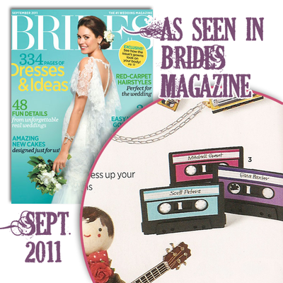 Copy of Bride's Magazine featuring paper mix tapes in the September 2011 issue