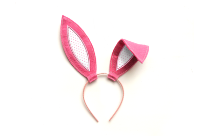 Bunny ears in the hoop embroidery design