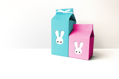 Easter bunny face milk carton boxes SVG design