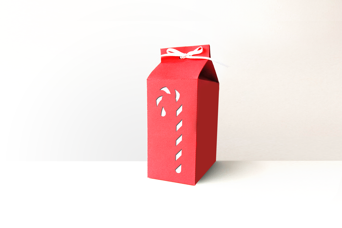 Candy cane milk carton box SVG design
