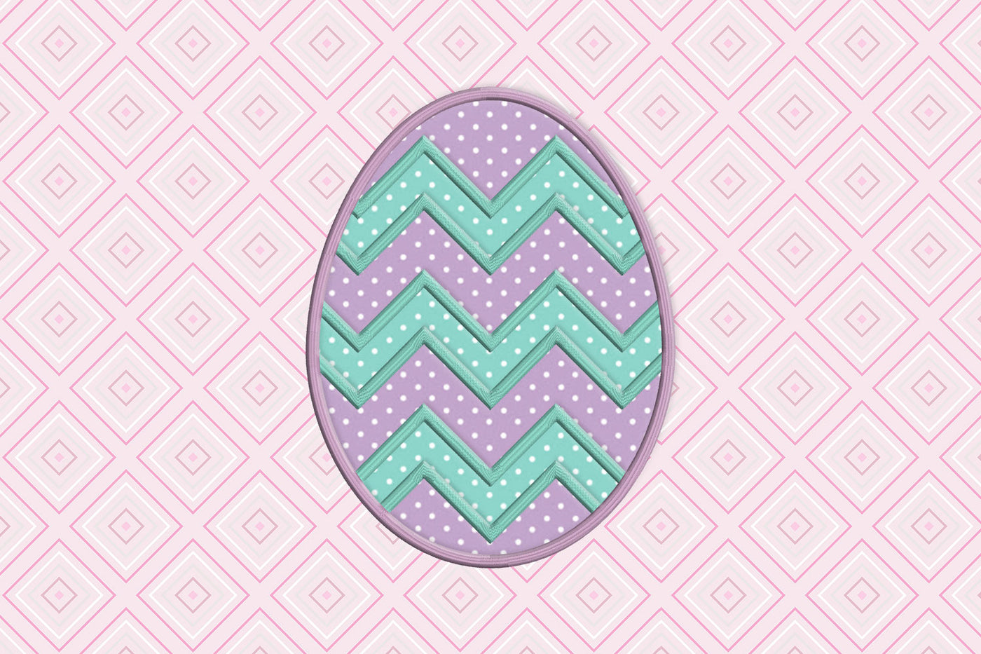 Chevron Easter egg applique embroidery