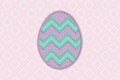 Chevron Easter egg applique embroidery